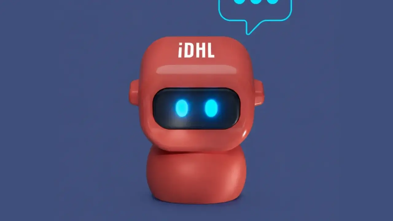 a red robot with blue eyes