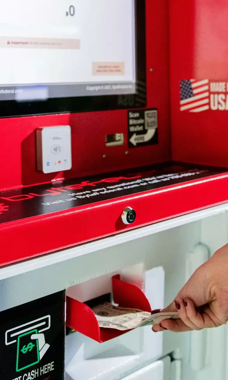 Getting money from a Byte Federal bitcoin atm