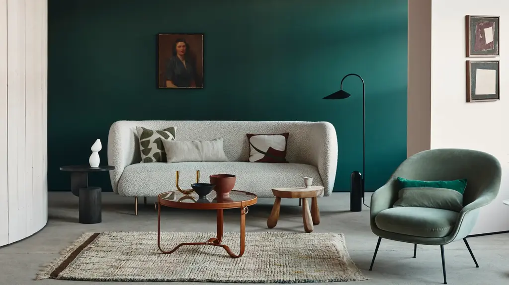 a living room with a couch and coffee table