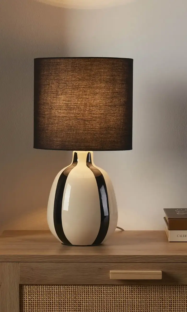 a lamp on a table