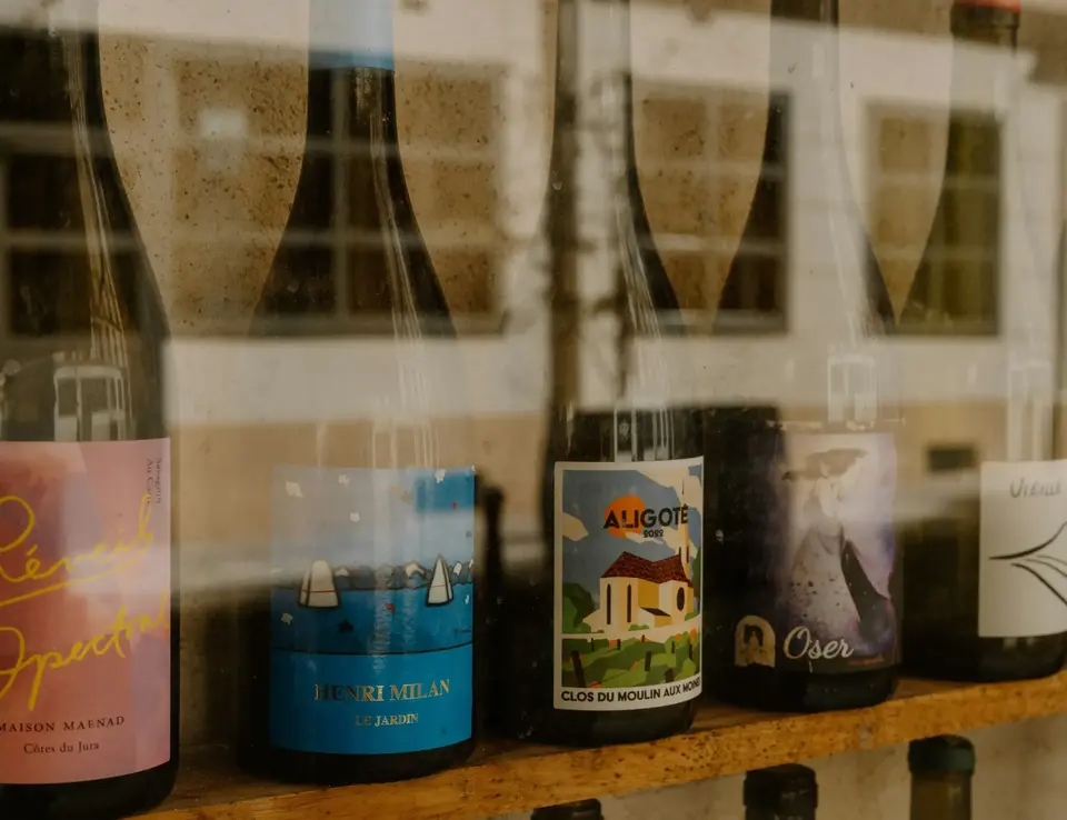 A wine display case