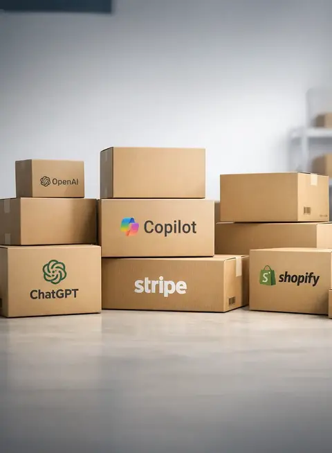 a group of boxes stacked on top of each other