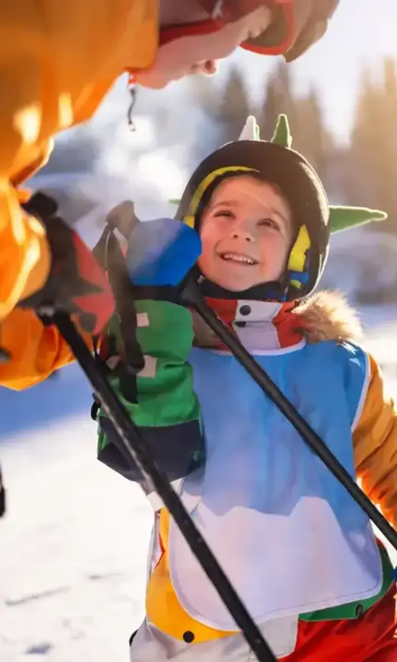Little boy skiing