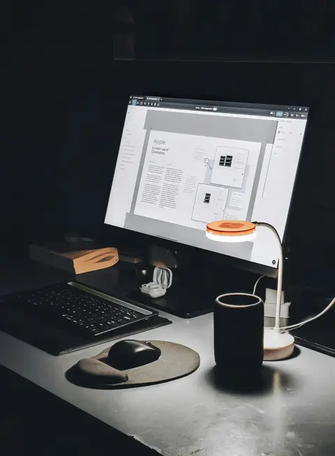 a computer on a desk