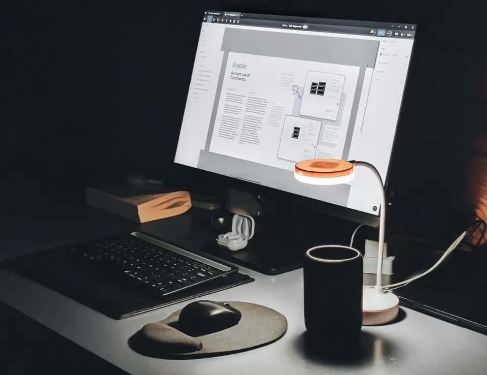 a computer on a desk