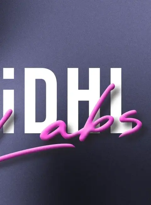 a purple and white logo