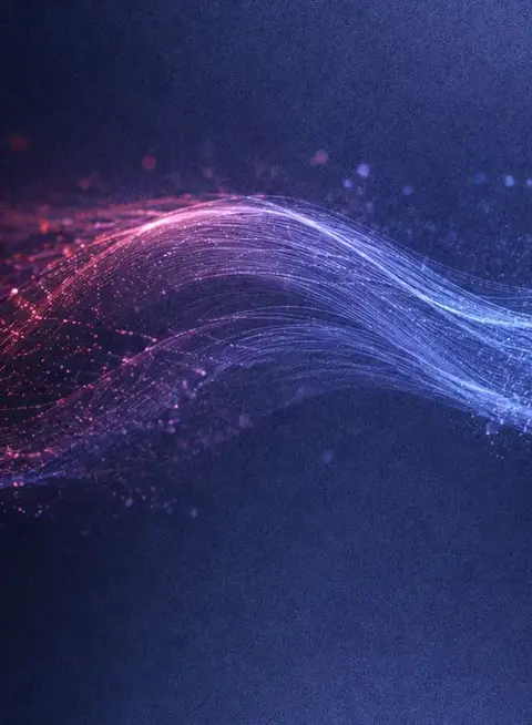 a red and blue lines and dots