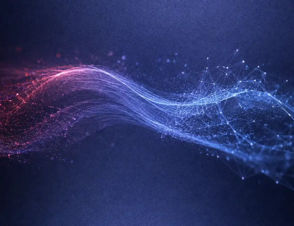 red and blue lines and dots