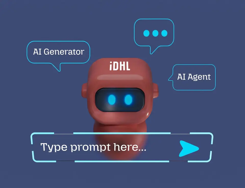 Little IDHL AI chat robot asking the reader to type in a prompt 