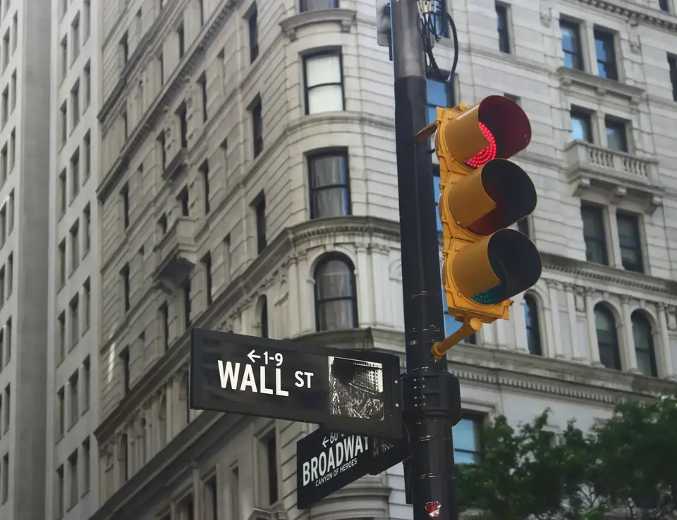 Wall street road sign