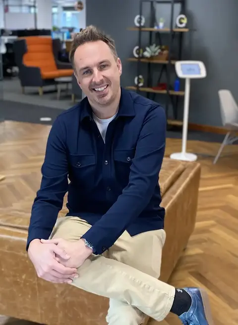 a man sitting on a couch