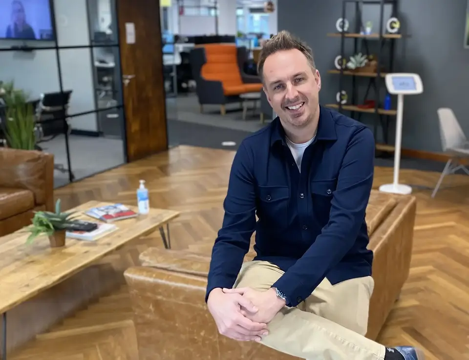 a man sitting on a couch