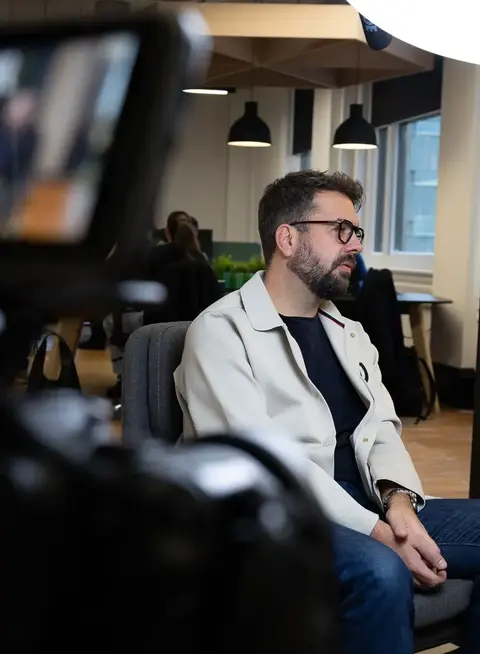 a man sitting in a chair