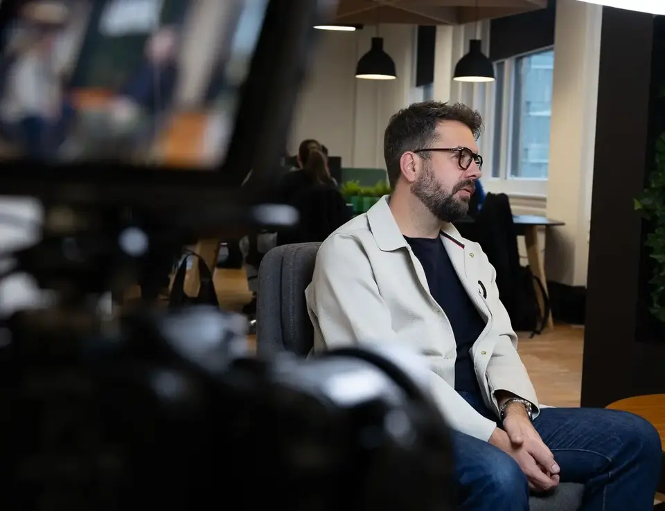 a man sitting in a chair
