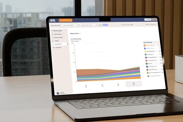 a laptop displaying a graph on the screen