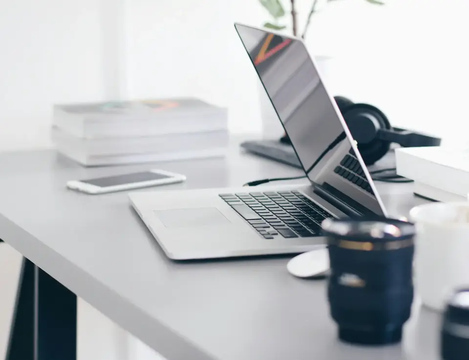 a laptop on a desk