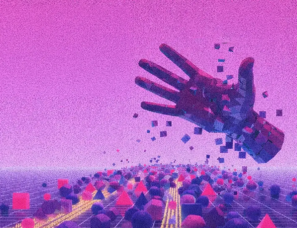 a hand reaching out to the sky