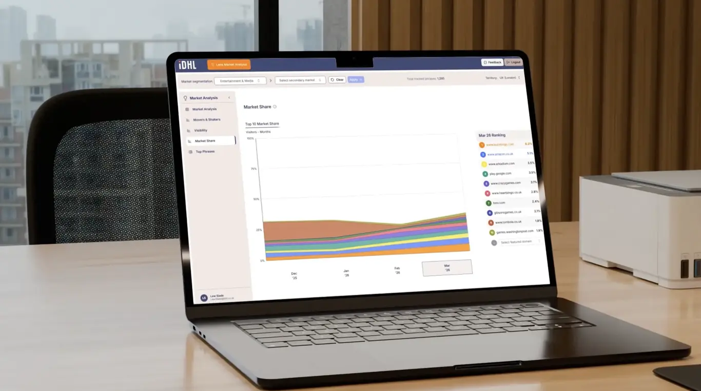 a laptop with a graph on the screen