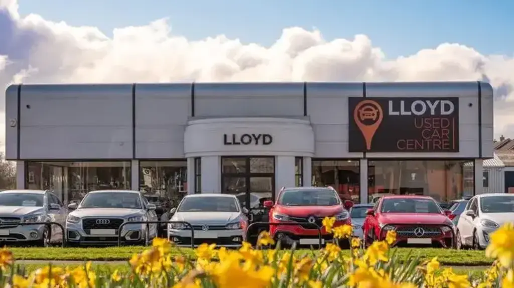a building with cars parked in front of it