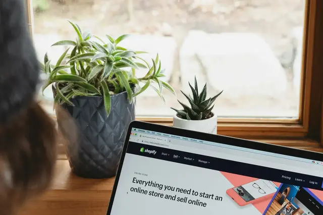 Shopify website on laptop