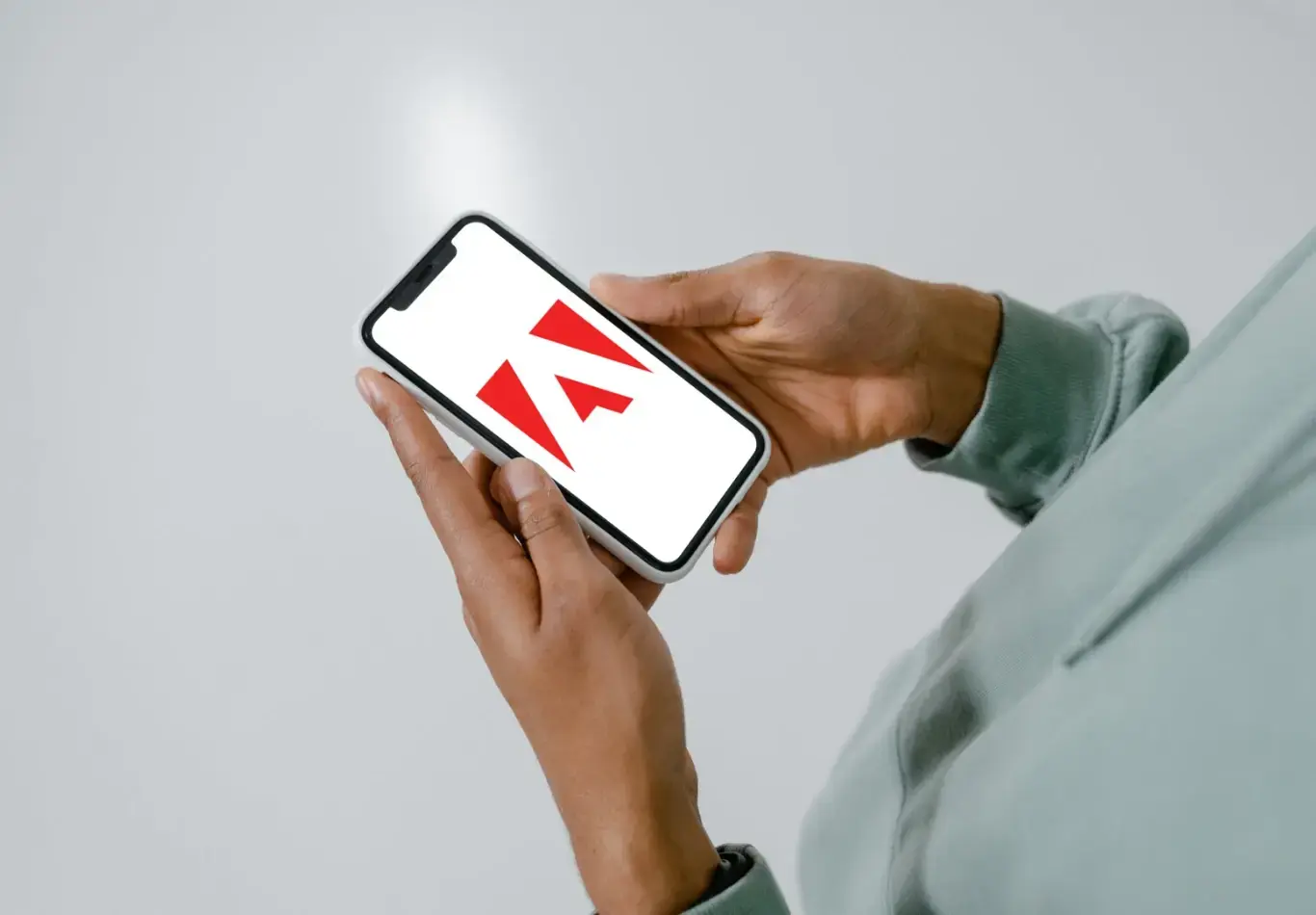 Adobe Commerce logo on mobile