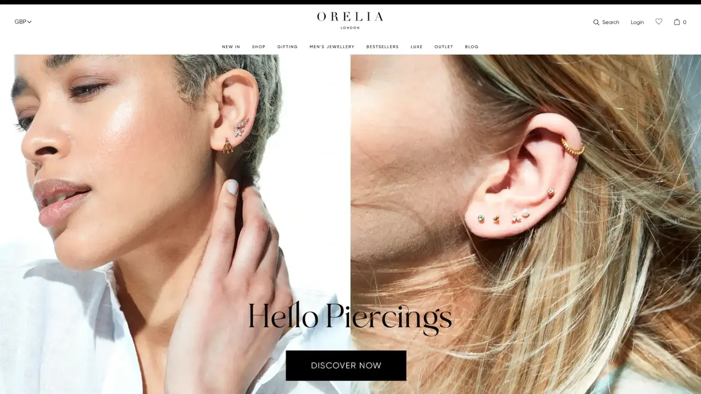 Orelia new webpage screenshot