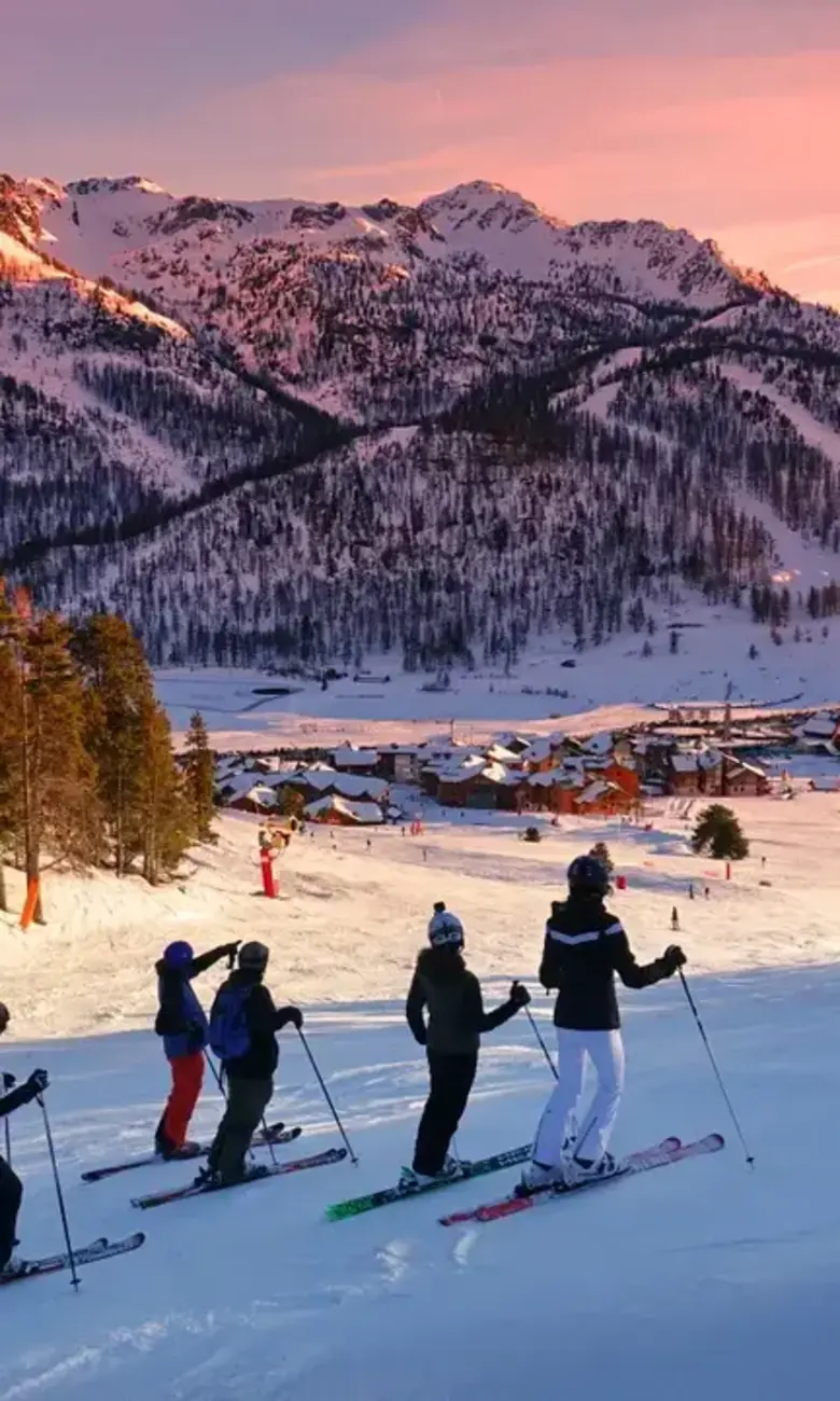 People skiing on a snowy mountain