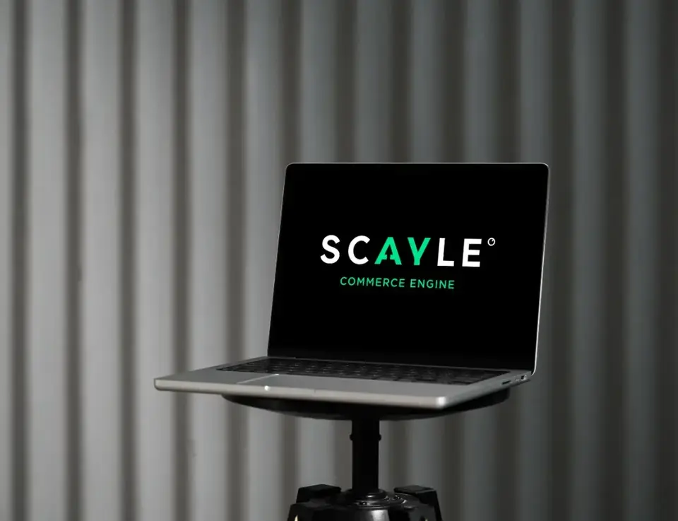 Scayle logo on laptop