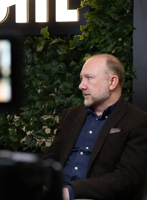 a man sitting in a chair