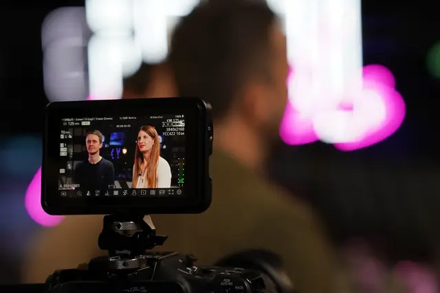 a camera with a screen on it