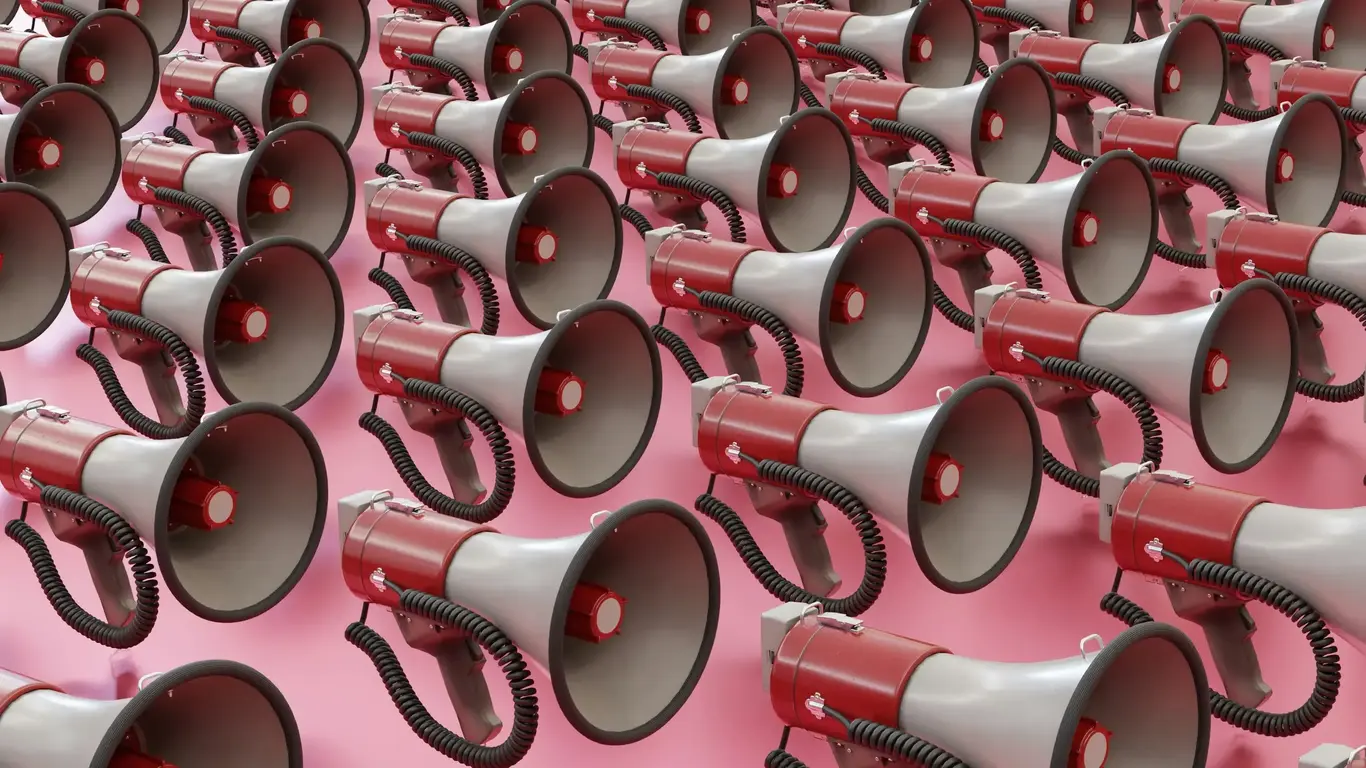 a group of megaphones