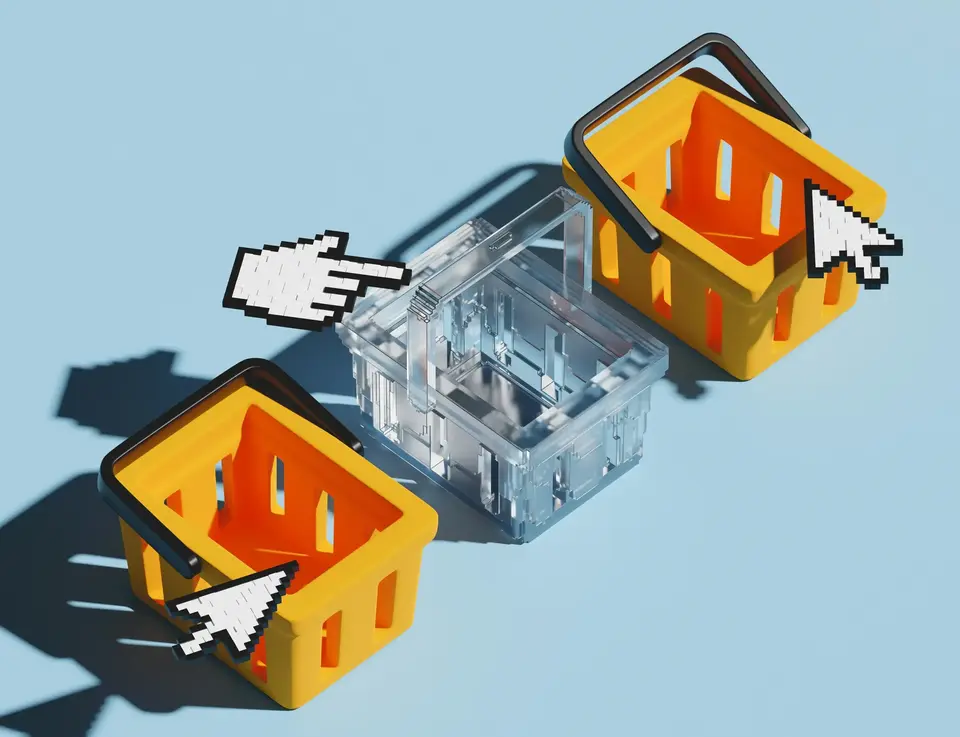 a group of shopping baskets