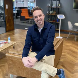 a man sitting on a couch