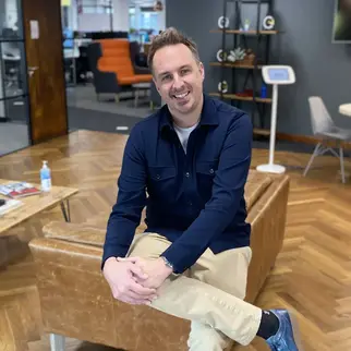 a man sitting on a couch