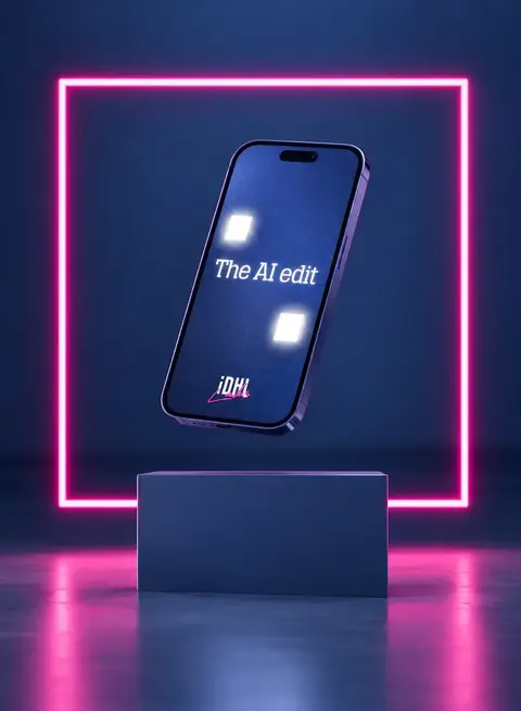 a cell phone floating in the air