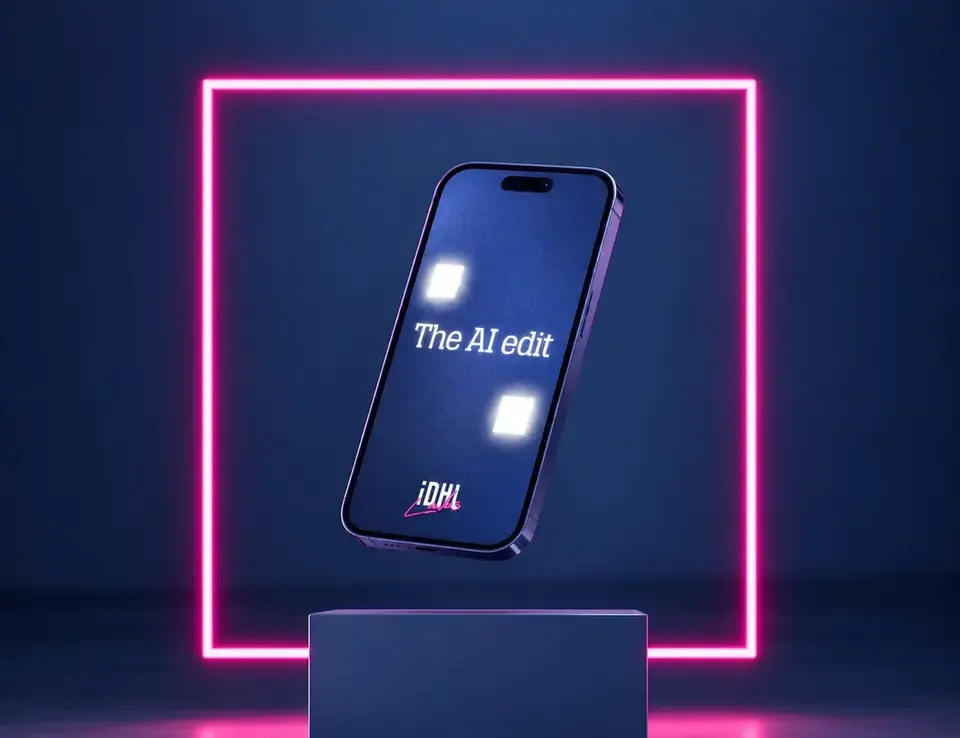 a cell phone floating in the air