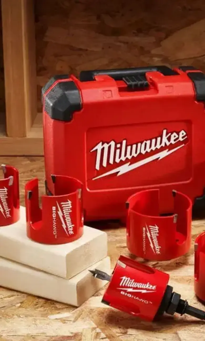 a set of drill bits and a box