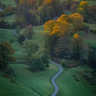 View of green British landscape