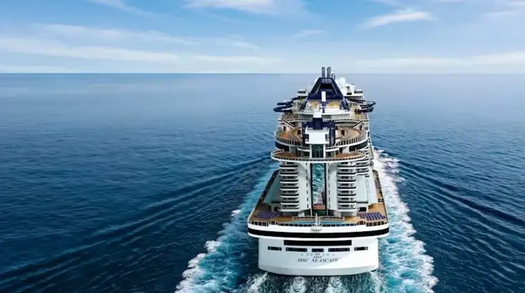 a cruise ship in the ocean