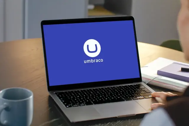 Laptop with Umbraco logo