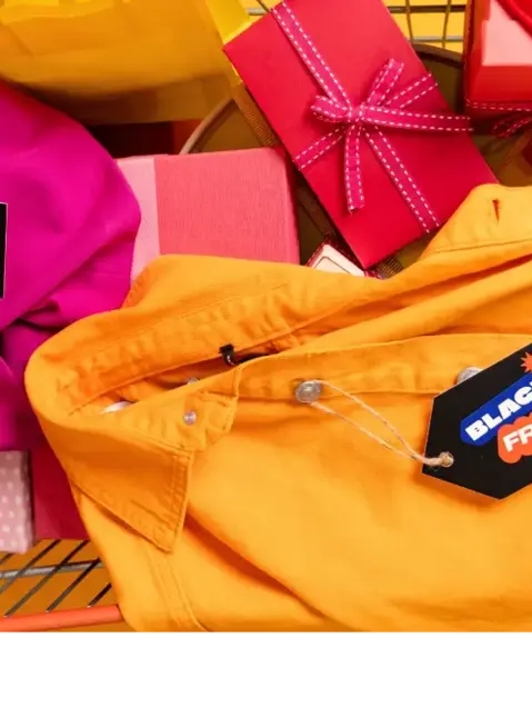 a yellow shirt with a tag on it